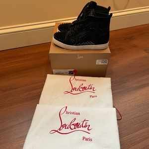Christian Louboutin patent leather spiked sneakers. Size 6.5 (36.5)